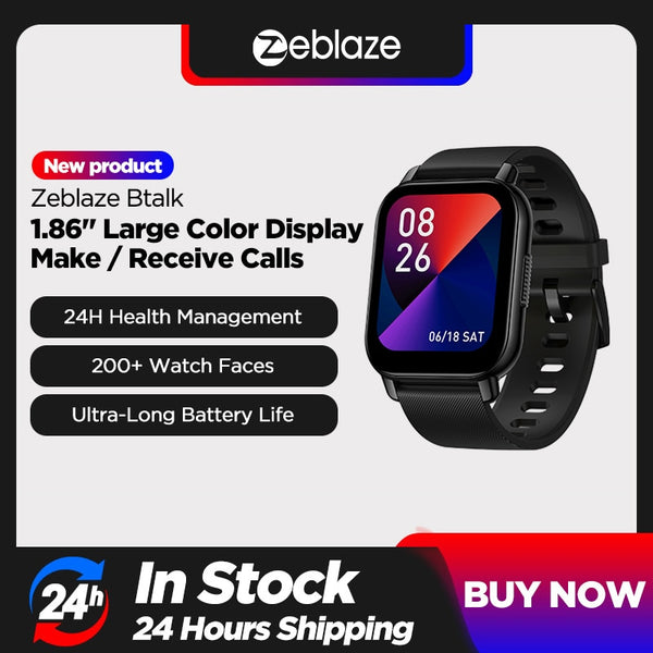 [In Stock] Zeblaze Btalk Smart Watch 1.86 Inch Large Color Display Voice Calling Health and Fitness Smartwatch For Men