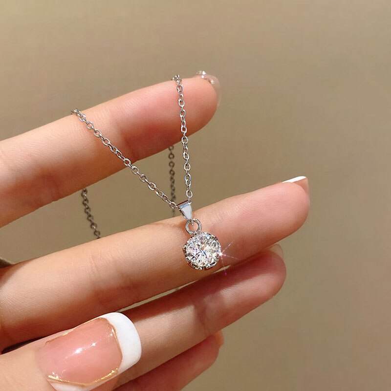 Korean Fashion Jewelry for Women Moonstone Love Pendant Necklace Female Clavicle Chains Necklace Vintage Jewelry Collares 2022