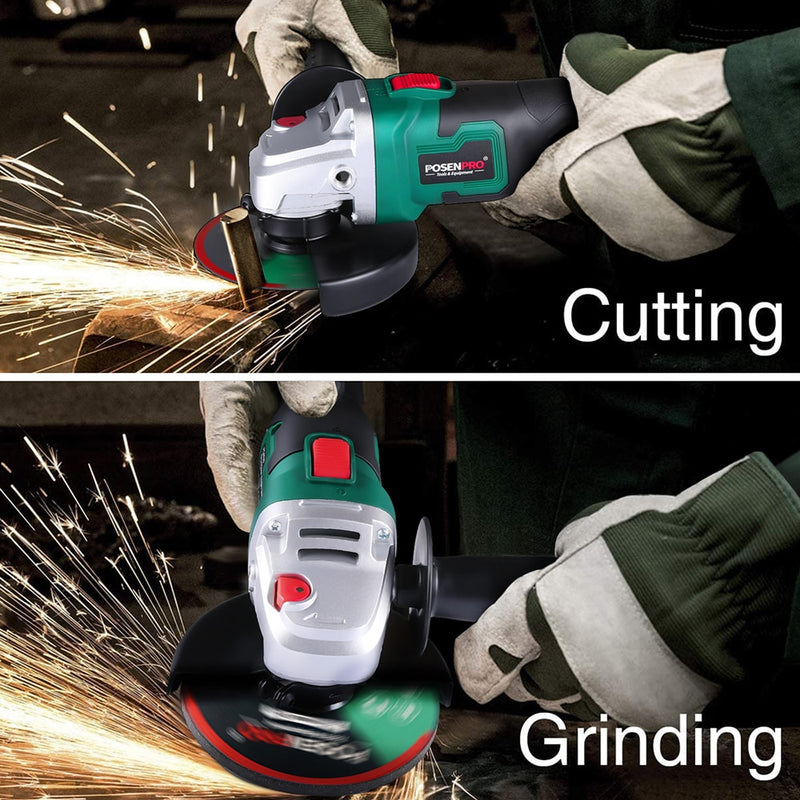 20V Cordless Electric Brushless Angle Grinder Lithium-Ion Grinding Machine Electric Grinder Polishing Cutting Power Tools