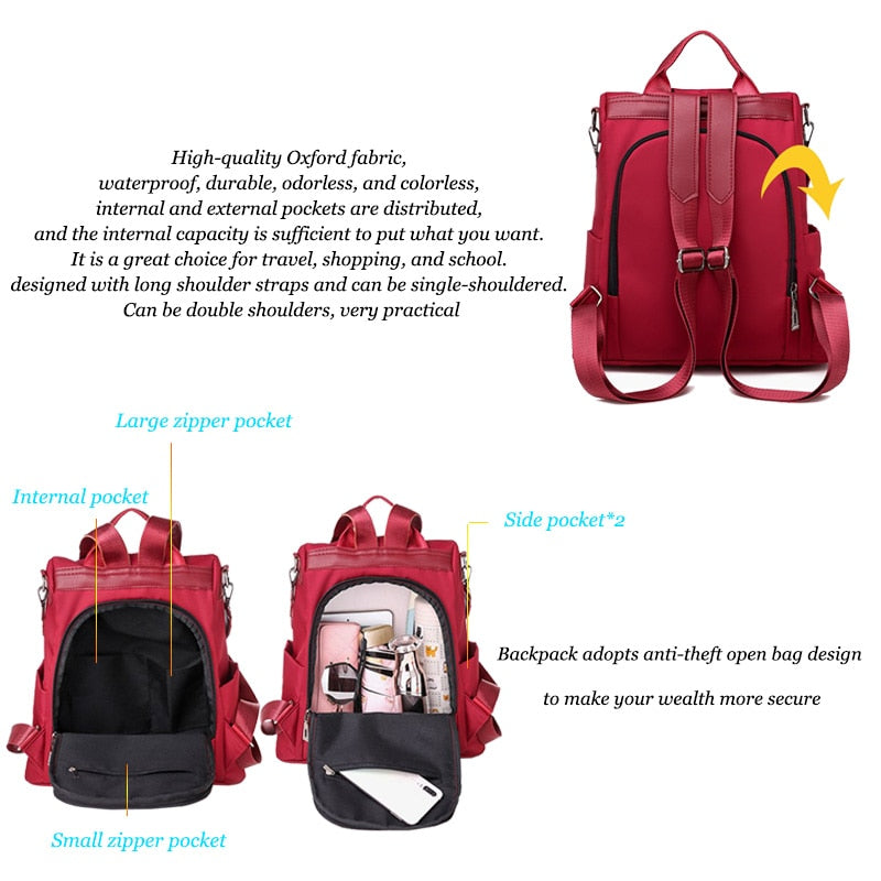 Oxford Ladies Backpacks Waterproof Women Bags Fashion Female Laptop Shoulder Backpack Retro Teenage Girls School Bags Lady Bags