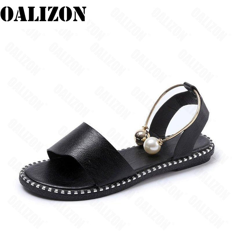 2022 New Summer Women Beaded Pearly Sandals Slippers Shoes Ladies Flats Sandals Flip Flop Casual Flat Slingback Sandals Shoes