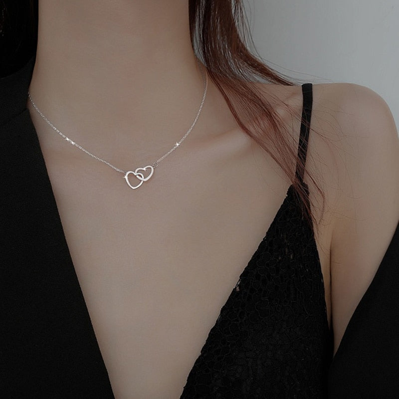 Fashion Heart Pendant Necklace for Girls Women Korean Trend Long Sweater Neck Chain Necklaces Cute Chokers Jewelry