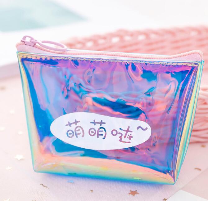 Coin Wallet Womens Kids  Coin Purse Laser Small Transparent PVC Cute Zipper Money Key Earphone Line Coin Holder Purse Bags