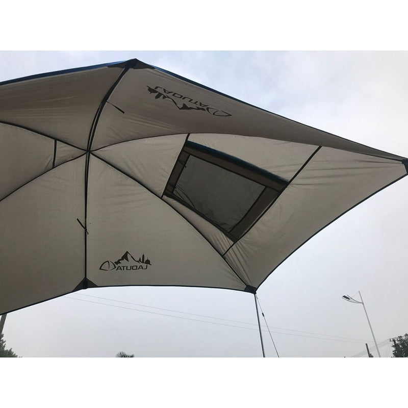 LAPUTA Portable Waterproof Car Rear Tent Outside Camping Shelter Outdoor Car Tent Trailer Tent Roof Top For Beach Grey