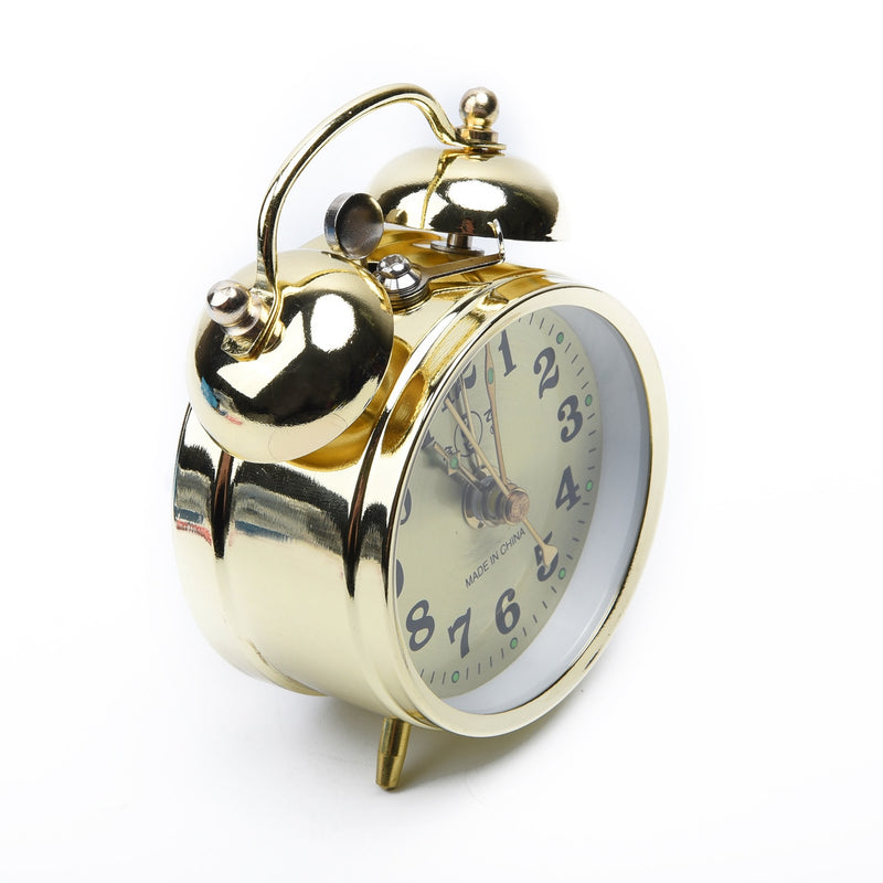 Horseshoe Mechanical  Gold Alarm Clock Manual Wind Up Vintage Nostalgic Metal Movement Creative Clock For Home Decoration