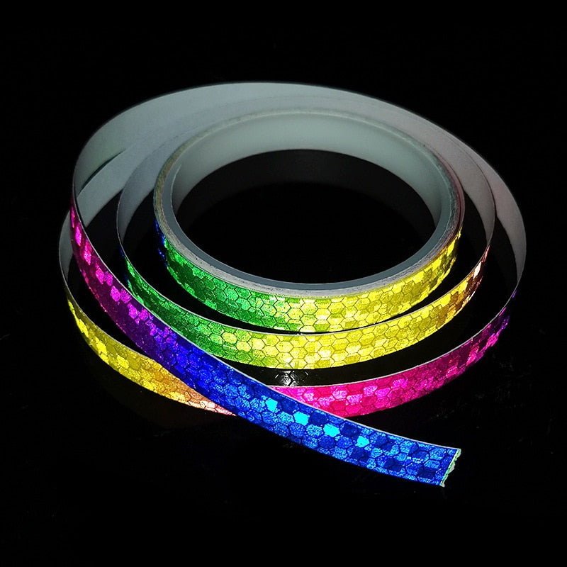 1cm*8m Bike Stickers Reflective Tape Fluorescent MTB Bike Bicycle Strips Cycling MTB Tapes for Bicycle Helmet Motorcycle Scooter