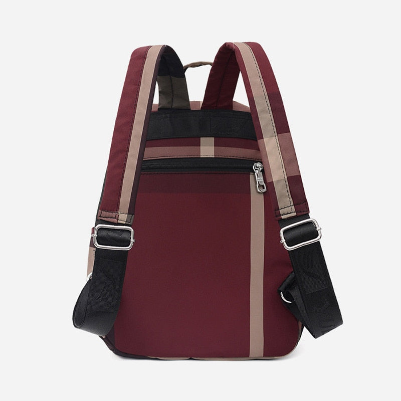 2021 New Casual Vintage Plaid Backpack Women Waterproof Nylon School Bags for Teenage Girls High Quality Fashion Travel Rucksack