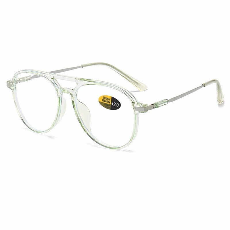 MYT_0516 Transparent Frame Reading Glasses Anti Blue Light Aviation Presbyopic Glasses Polit Eyeglasses Vision Care +1.00~+4.00