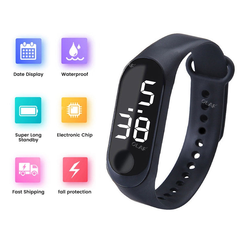 M3 Kids Digital Watches Adjustable Silicone Strap Waterproof Children's Watch Boys Sports Wrist Electronic Smart Watch For Kids