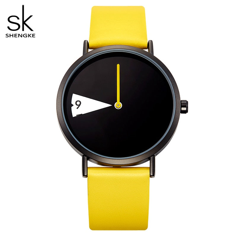 SHENGKE Quartz Wristwatches Watch Women Fashion Luxury Creative Montre Femme Top Brand Watches Leather Clock Reloj Mujer