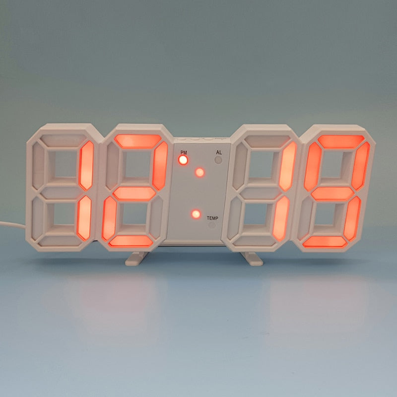 LED Digital Clocks Alarm Nordic Wall Clocks Hanging Watch Snooze Table Clocks Calendar Thermometer Electronic Digital Clocks