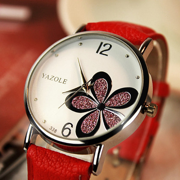 New Ultra-thin Fashion Watches Women Leather Strap Flower Female Clock Ladies Quartz Wrist Watch Montre Femme Relogio Feminino