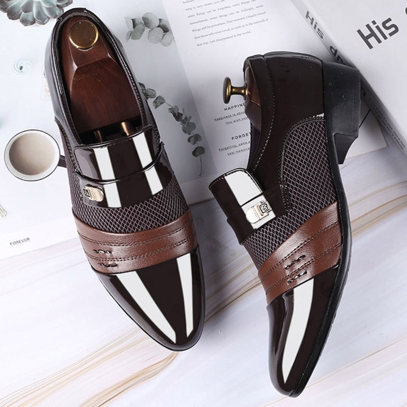 Slip on Men Dress Shoes Men Oxfords Fashion Business Dress Men Shoes 2020 New Classic Leather Men&