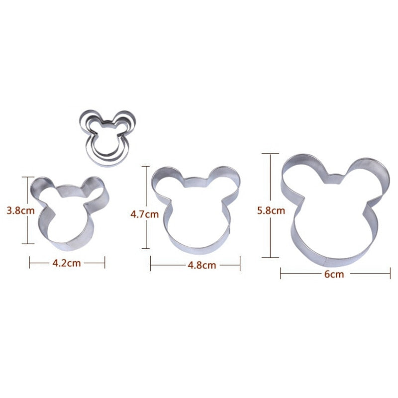 3pcs Mouse Cookie Cutter Fast Shipping Stainless Steel Cut Biscuit Mold Cooking Tools Set Vegetable Chopper Kitchen Accessories